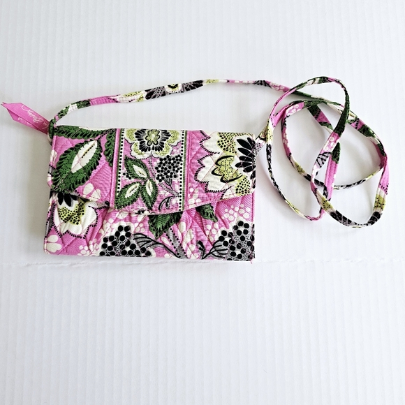 Vera Bradley Handbags - Vera Bradley Priscilla Pink trifold crossbody wallet quilted floral cotton